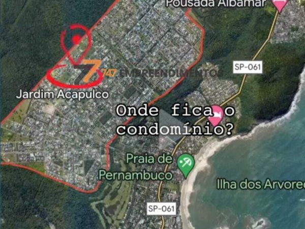 Mapa da região do imóvel